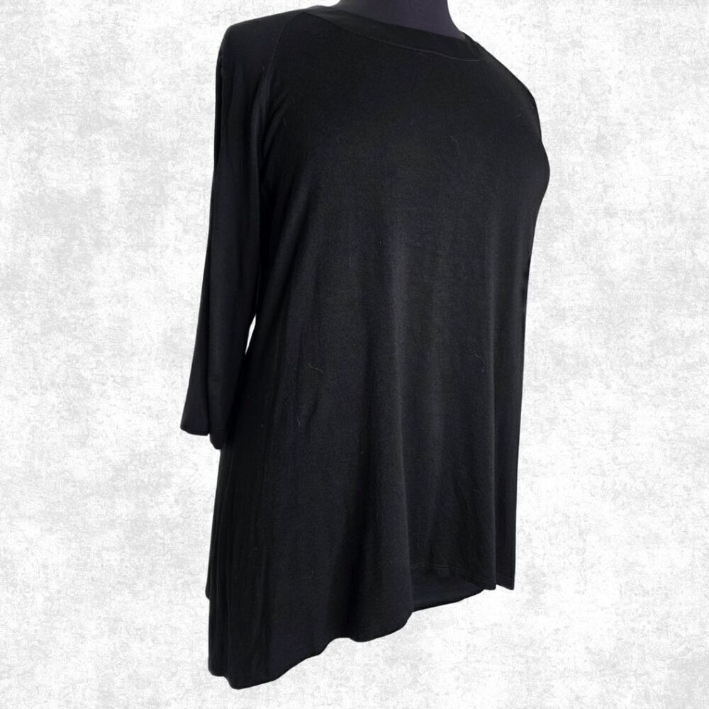 Lane Bryant Black Tunic w/ Satin Trim Collar – Size 14/16